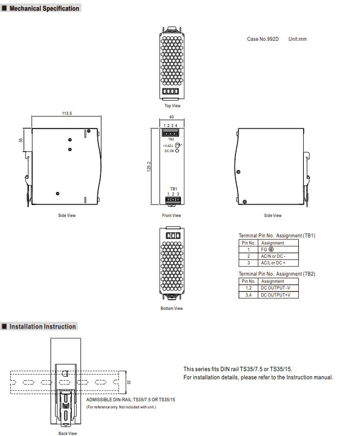 MEAN WELL  DIN-Schiene-Schaltnetzteil NDR-120-24 24VDC/5A