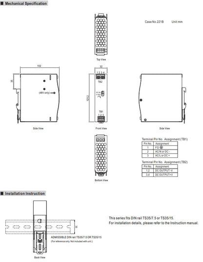 MEAN WELL  DIN-Schiene-Schaltnetzteil NDR-75-24 24VDC/3.2A
