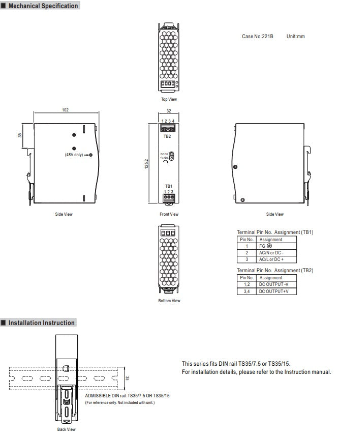 MEAN WELL  DIN-Schiene-Schaltnetzteil NDR-75-48 48VDC/1.6A