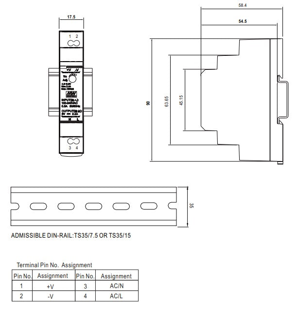 MEAN WELL  DIN-Schiene-Schaltnetzteil HDR-15-48 48VDC/0.32A