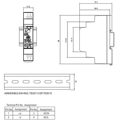 MEAN WELL  DIN-Schiene-Schaltnetzteil HDR-15-48 48VDC/0.32A