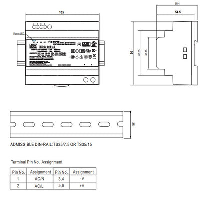 MEAN WELL  DIN-Schiene-Schaltnetzteil HDR-150-48 48VDC/3.2A